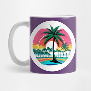 Summer Vibes - Retro, Psychedelic Palm Beach Shirt Mug